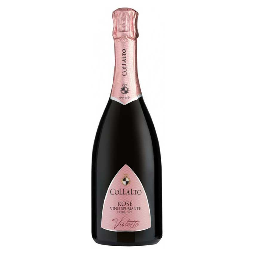 COLLALTO VIOLETTE Incrocio Manzoni Moscato Vino Spumante Extra Dry 0,75l (sausas, rausvas , prosecco)