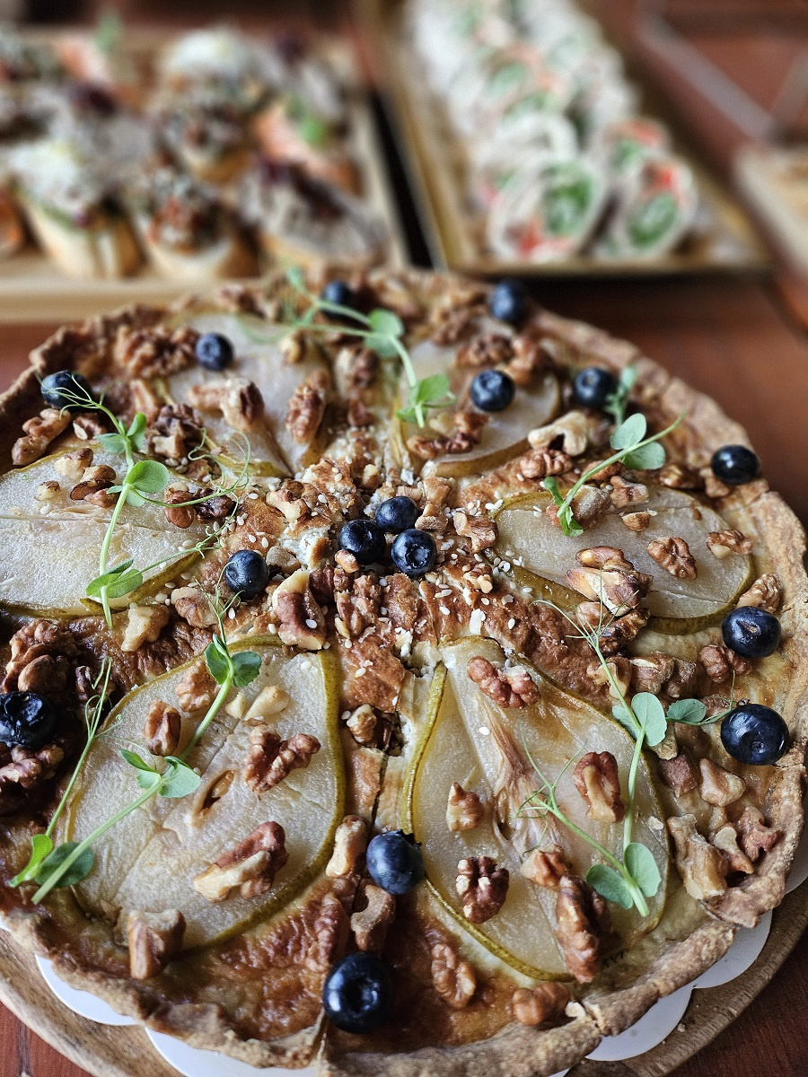 (Quiche) Kyšas su mėlynojo pelėsio sūriu, kriaušėmis