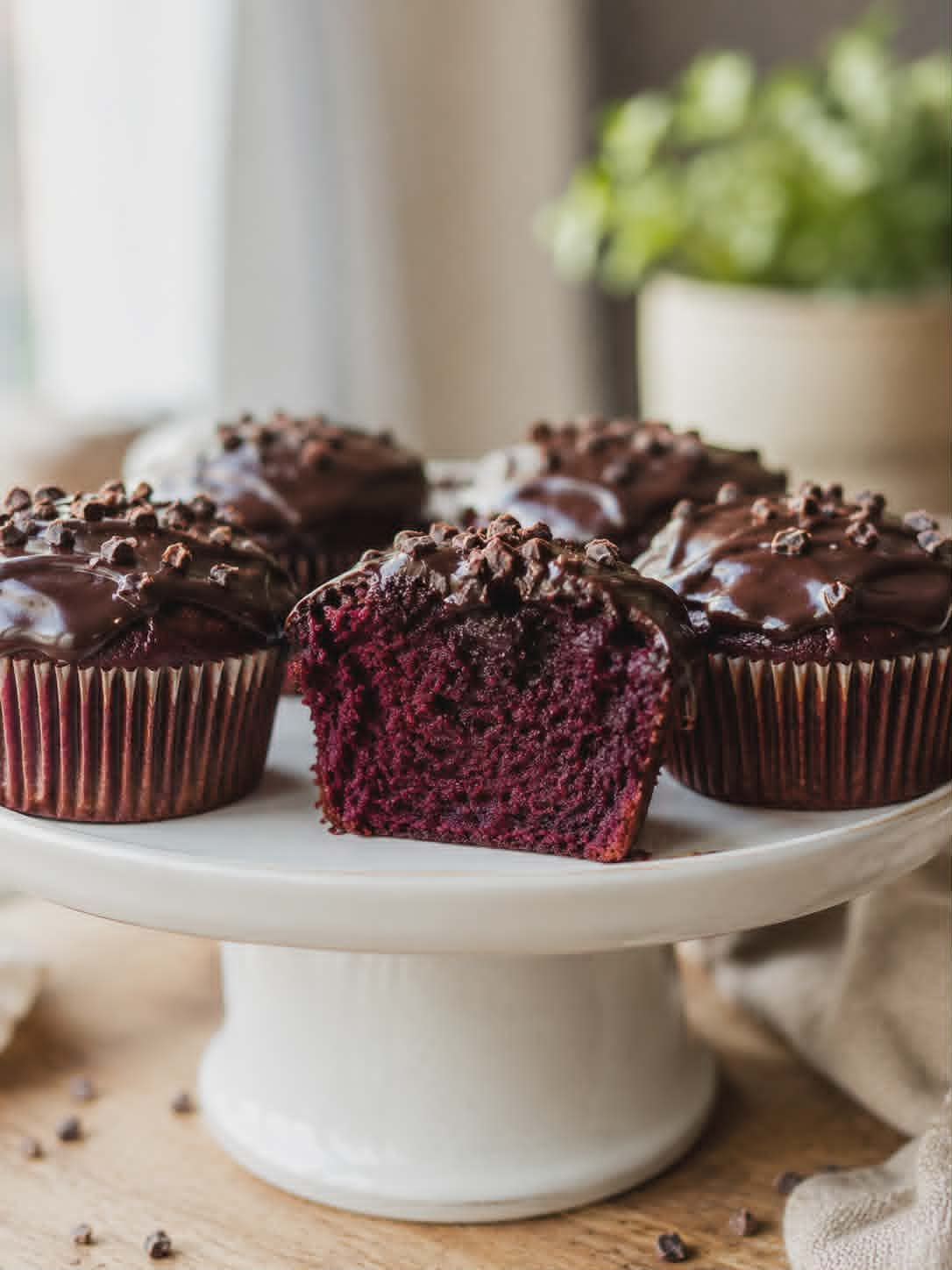 Šokoladiniai burokėlių keksiukai (VEGAN,GLUTEN FREE)
