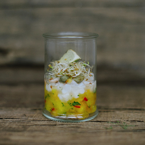 Karališkų krevečių ceviche