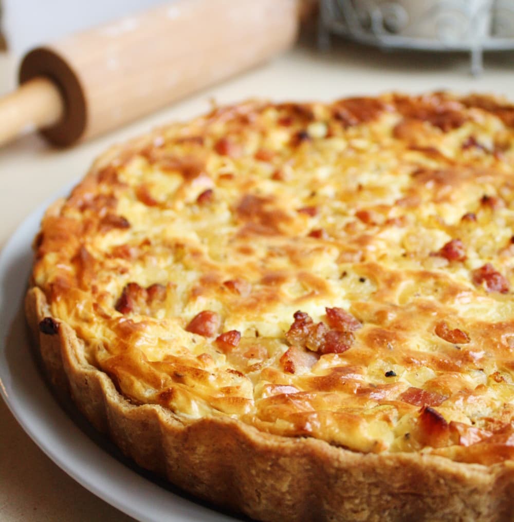 (Quiche) Kyšas su šonine ir varškės sūriu